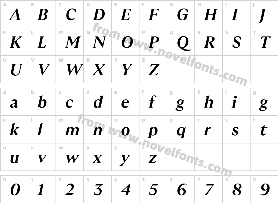 GT Ultra Fine Bold ItalicCharacter Map