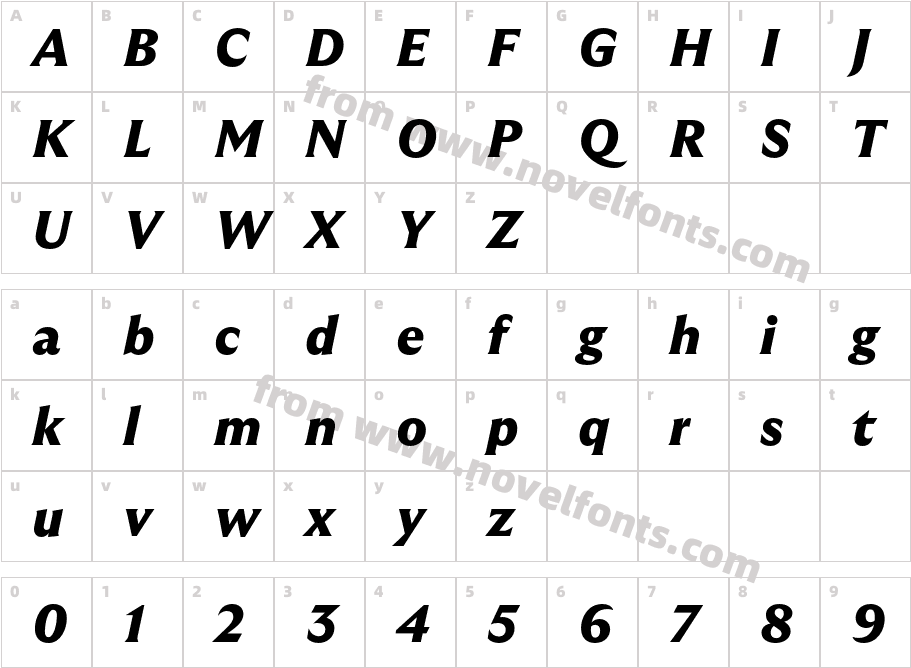 GT Ultra Median Black ItalicCharacter Map