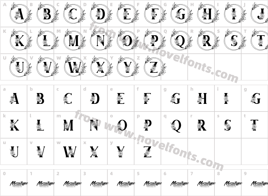 MAGNOLIA MONOGRAMCharacter Map