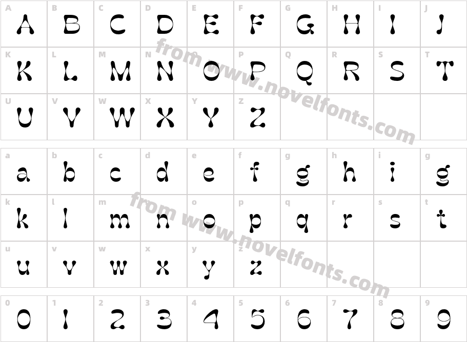 Gadion RegularCharacter Map