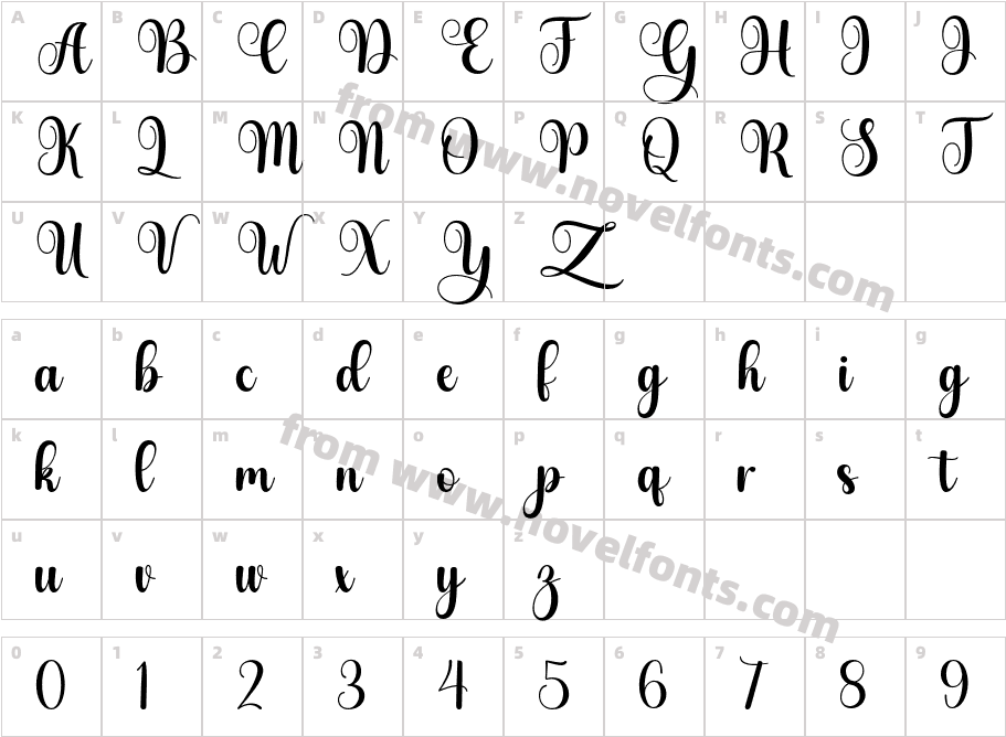 Gadiya RegularCharacter Map