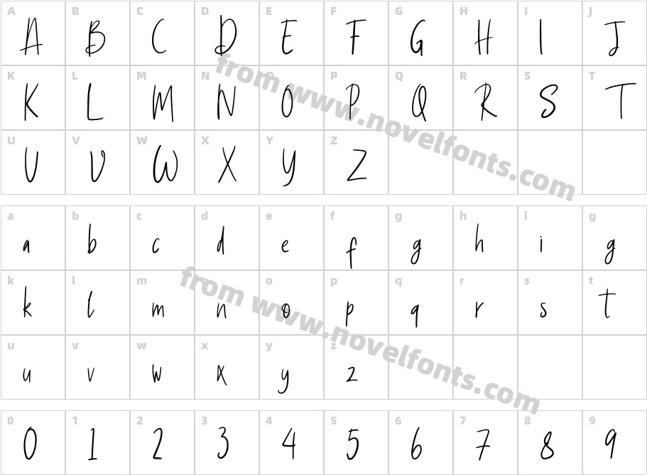 Gadroons RegularCharacter Map