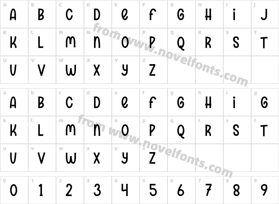 Gafeko Cute Font RegularCharacter Map