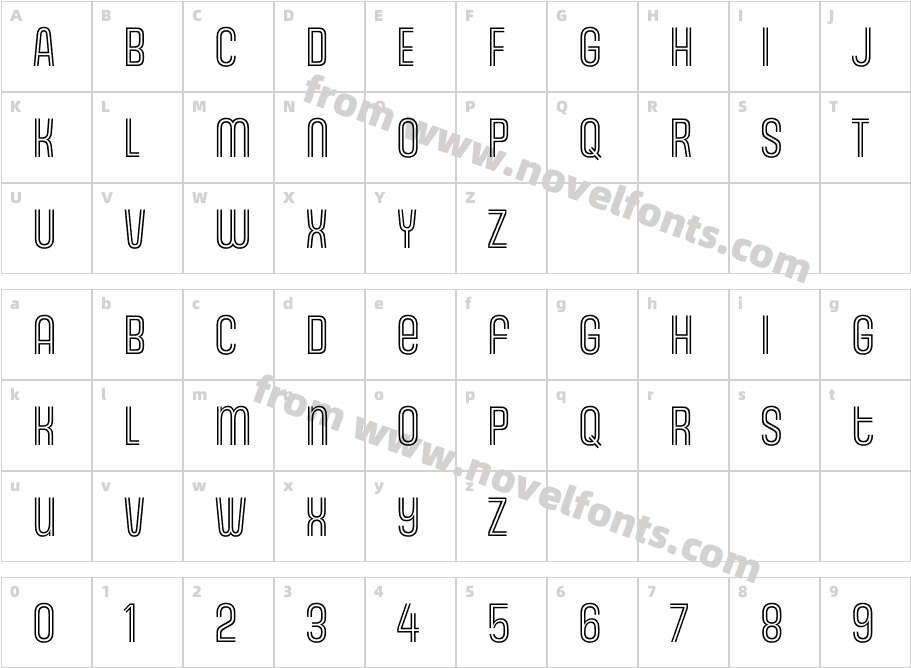 Gala BilineCharacter Map