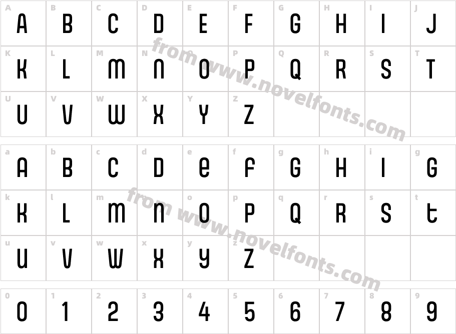 Gala MediumCharacter Map