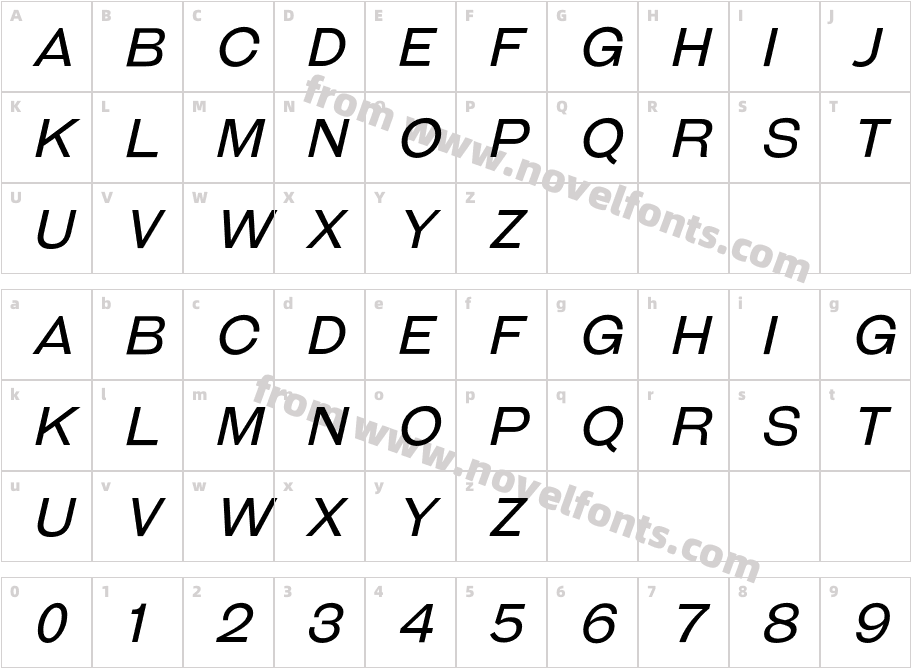 Galderglynn Titling Bk ItalicCharacter Map