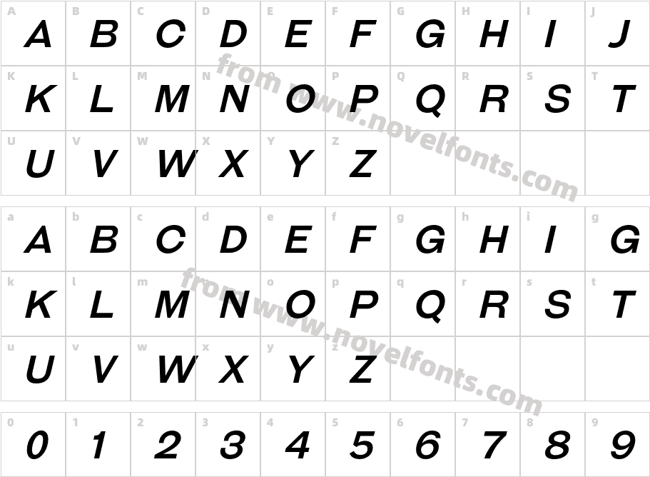 Galderglynn Titling Rg ItalicCharacter Map