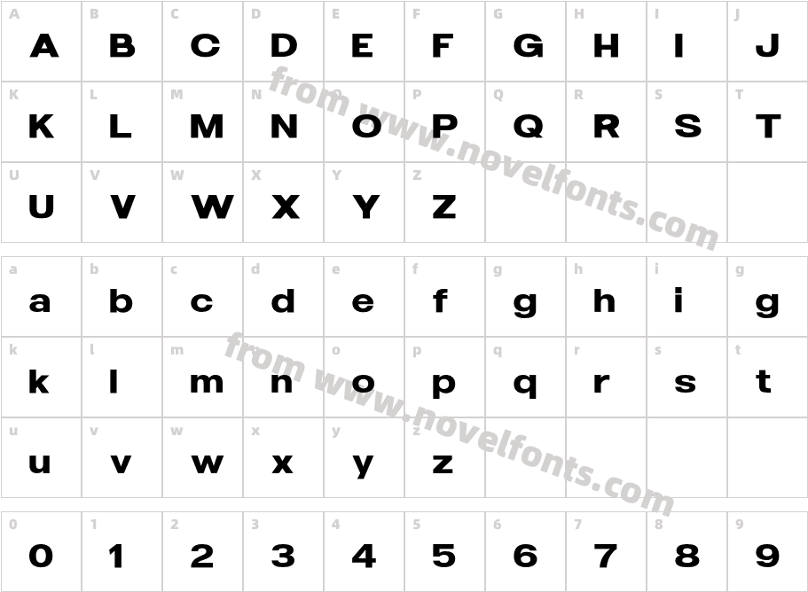 Galdern BoldCharacter Map