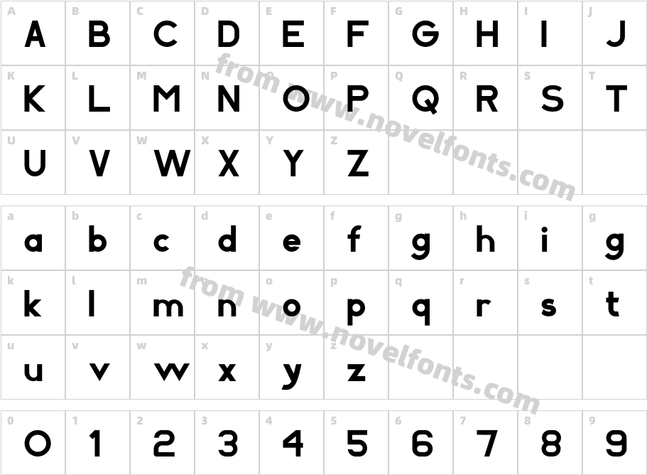 Galezy RegularCharacter Map