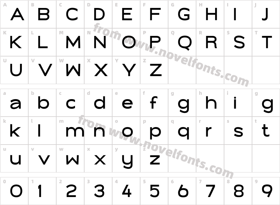 Galiwar MediumCharacter Map
