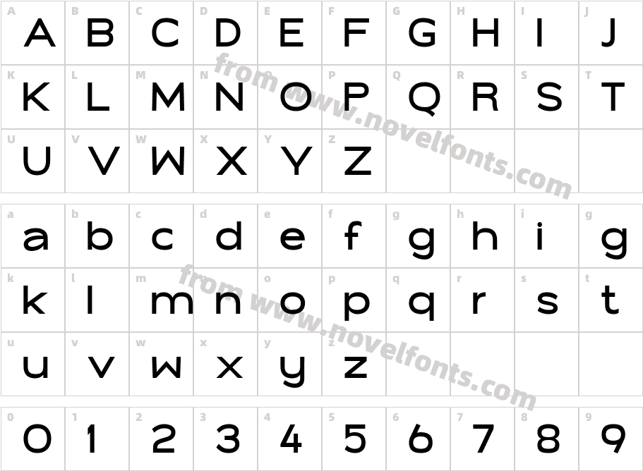 Galiwar MediumCharacter Map