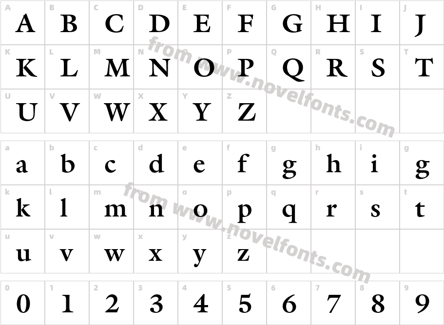 Galliard BoldCharacter Map