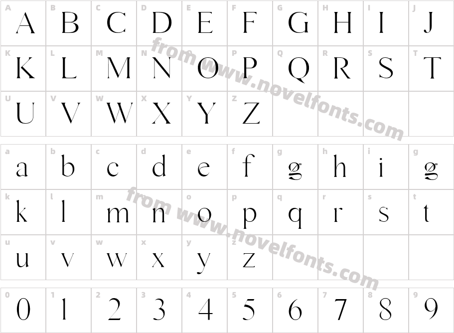 Gallient RegularCharacter Map
