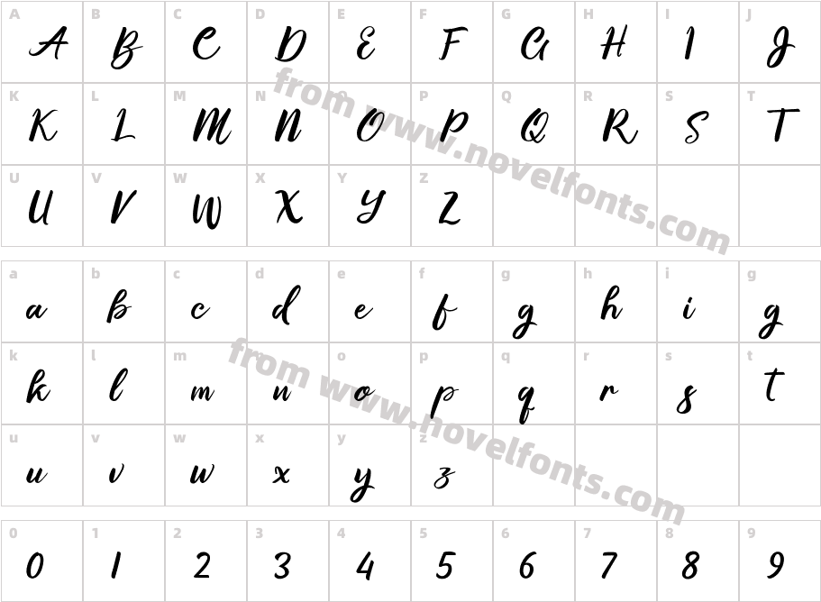 Gallisia Design ScriptCharacter Map