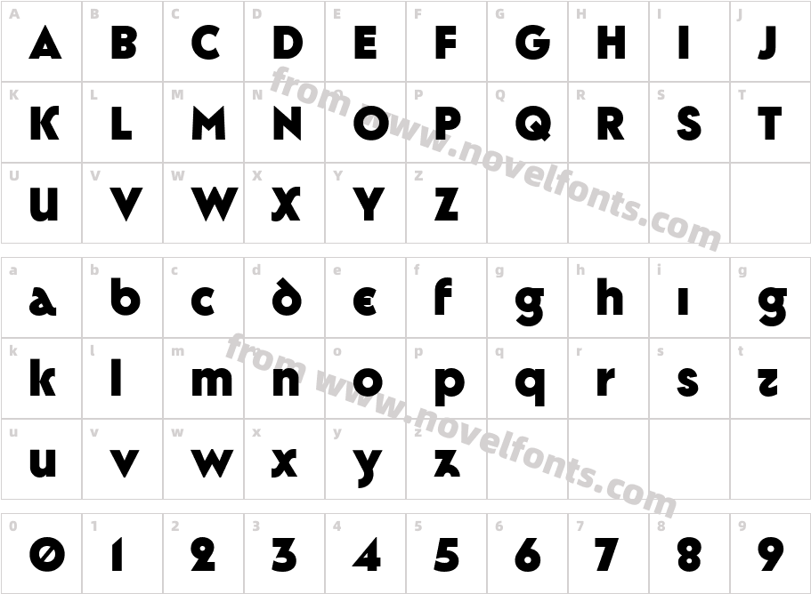 Gallos Uncial HeavyCharacter Map