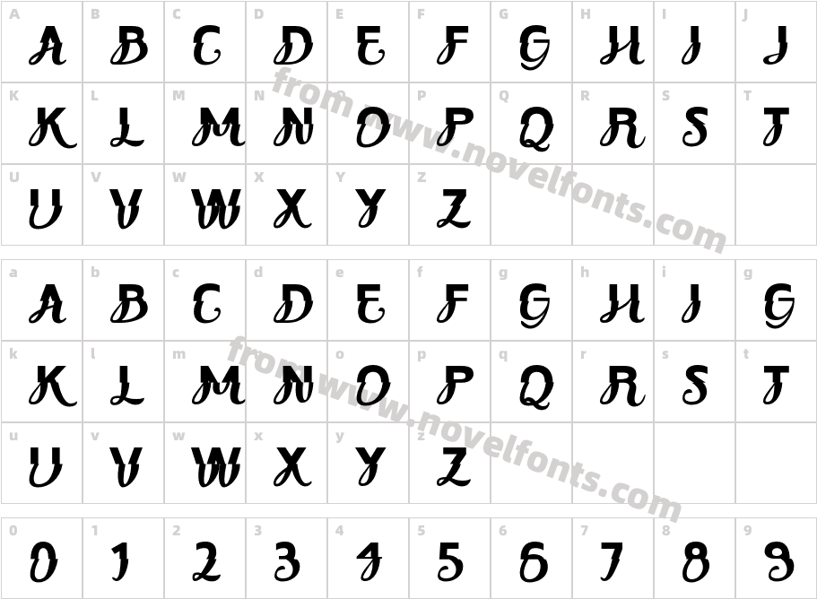 Galopt RegularCharacter Map