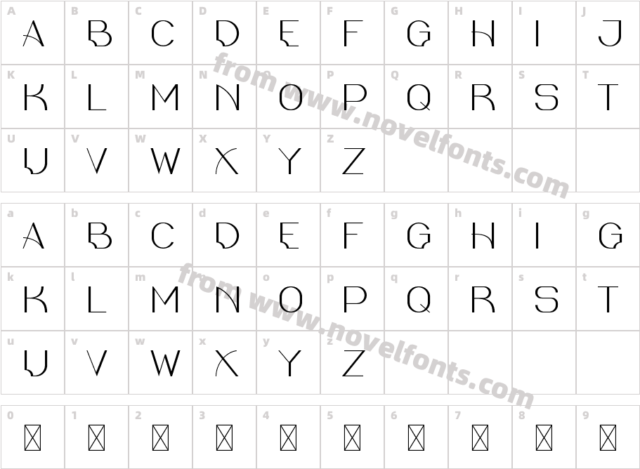 GaloreDEMO RegularCharacter Map