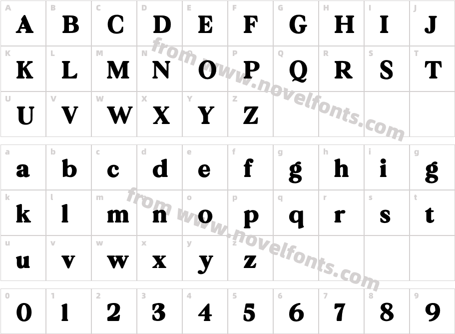 Galson SerifCharacter Map