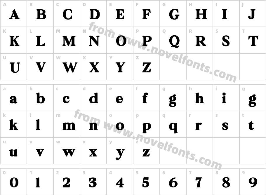 Galson SerifCharacter Map
