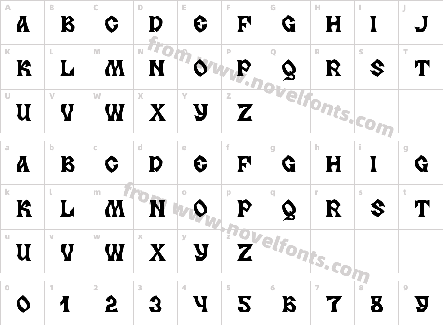 MB Slavonic MinskCharacter Map