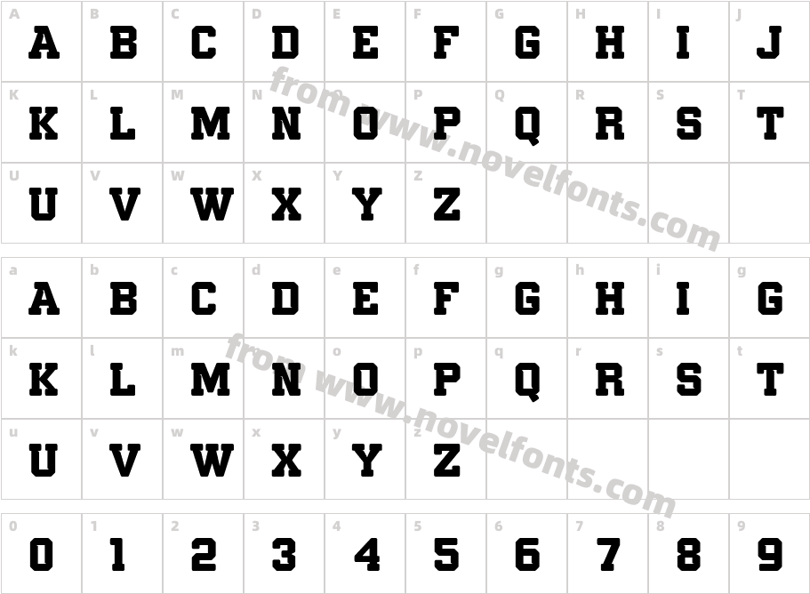 Gamarasa Extra Bold RoundCharacter Map