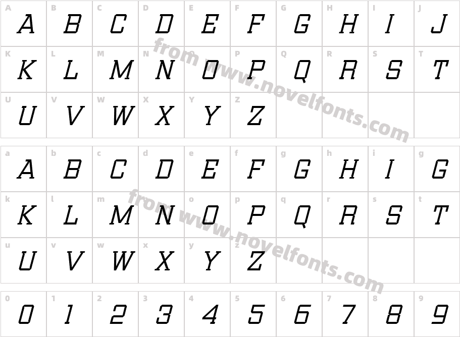 Gamarasa ItalicCharacter Map