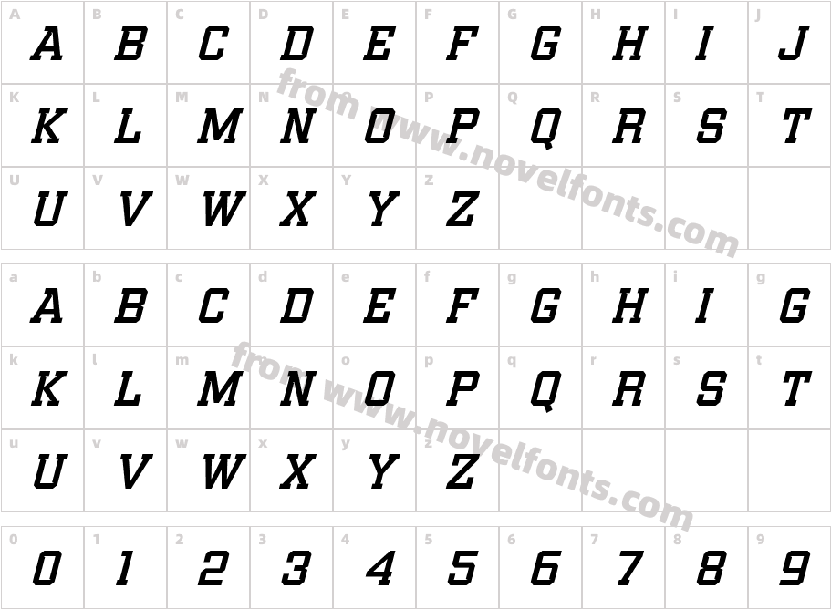 Gamarasa Semibold ItalicCharacter Map