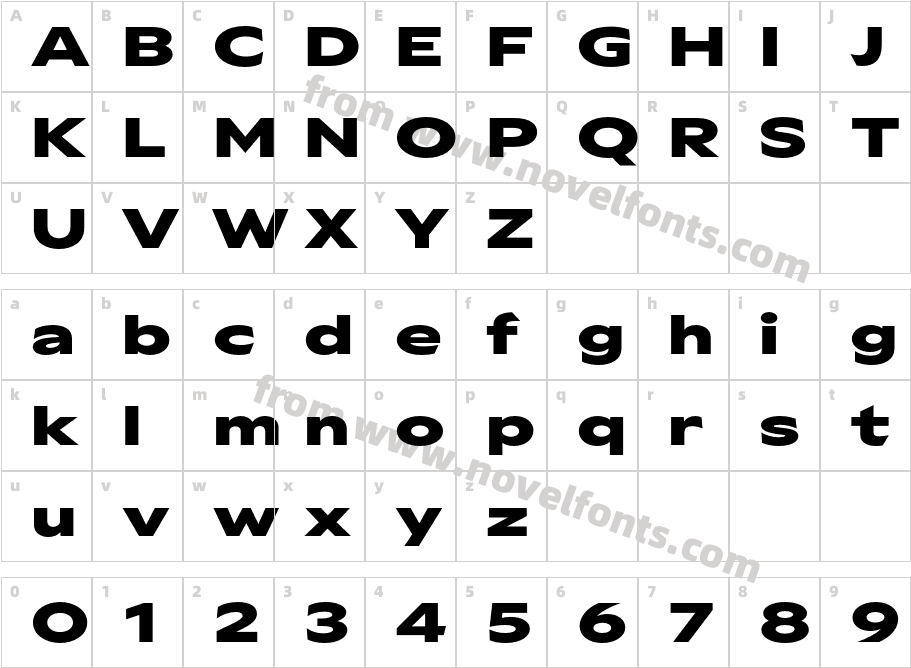 Gamay Wide BoldCharacter Map