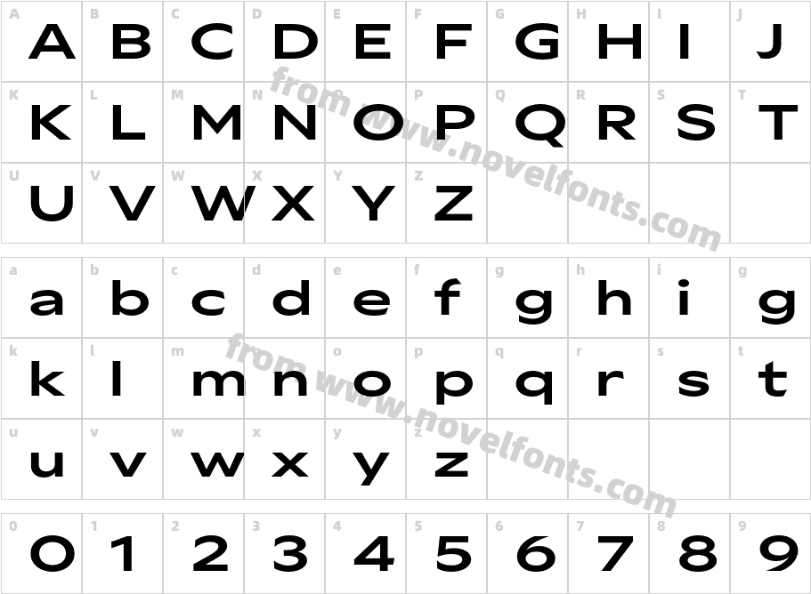 Gamay Wide MediumCharacter Map
