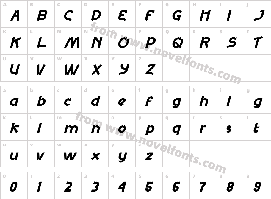 Gamers Bold ItalicCharacter Map