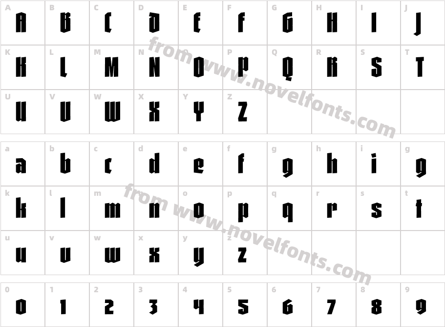 Gandur New Trial BoldCharacter Map