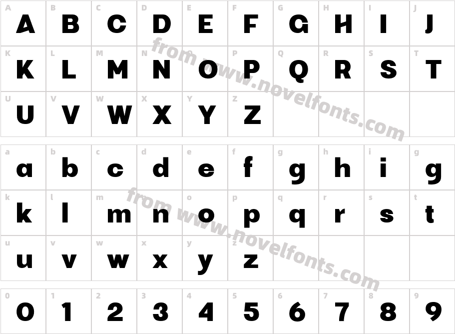 Ganery Extra BoldCharacter Map