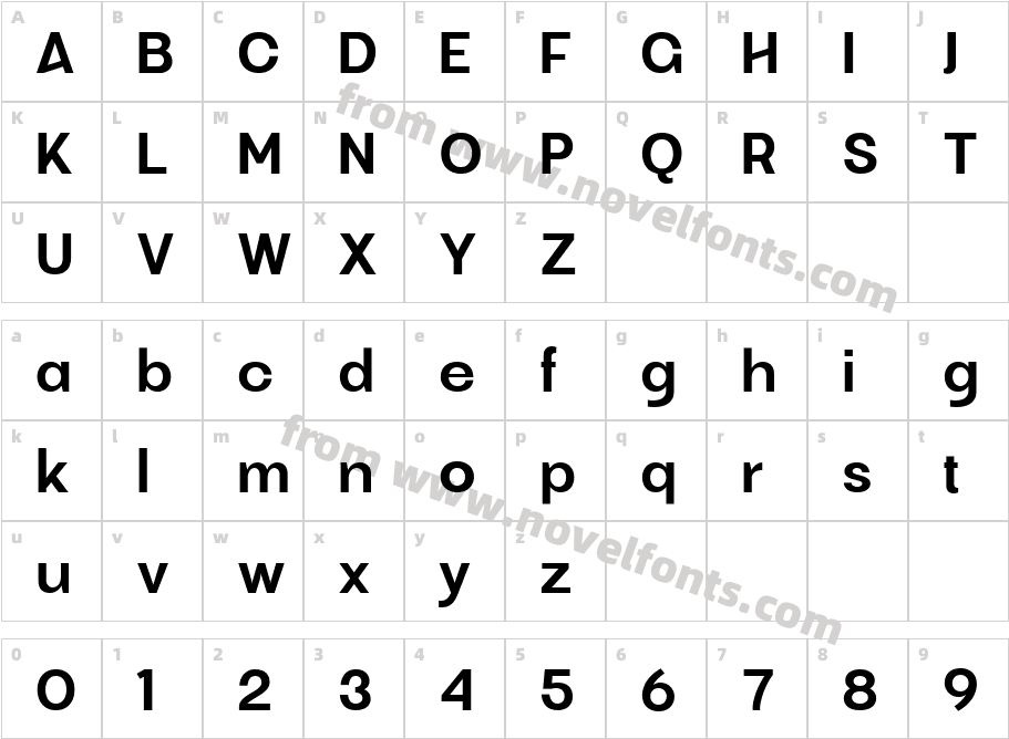 Ganery MediumCharacter Map