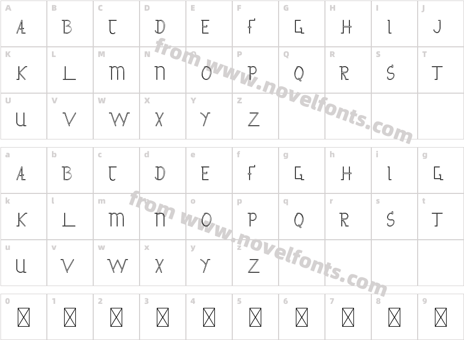 Gapbrooth Demo Serif OutlineCharacter Map