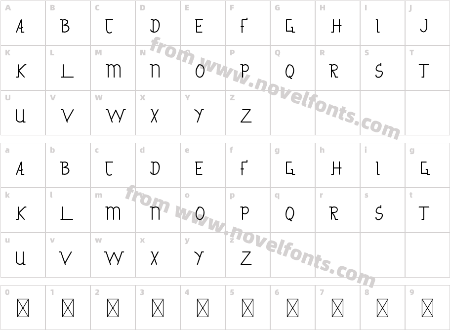 Gapbrooth Demo SerifCharacter Map