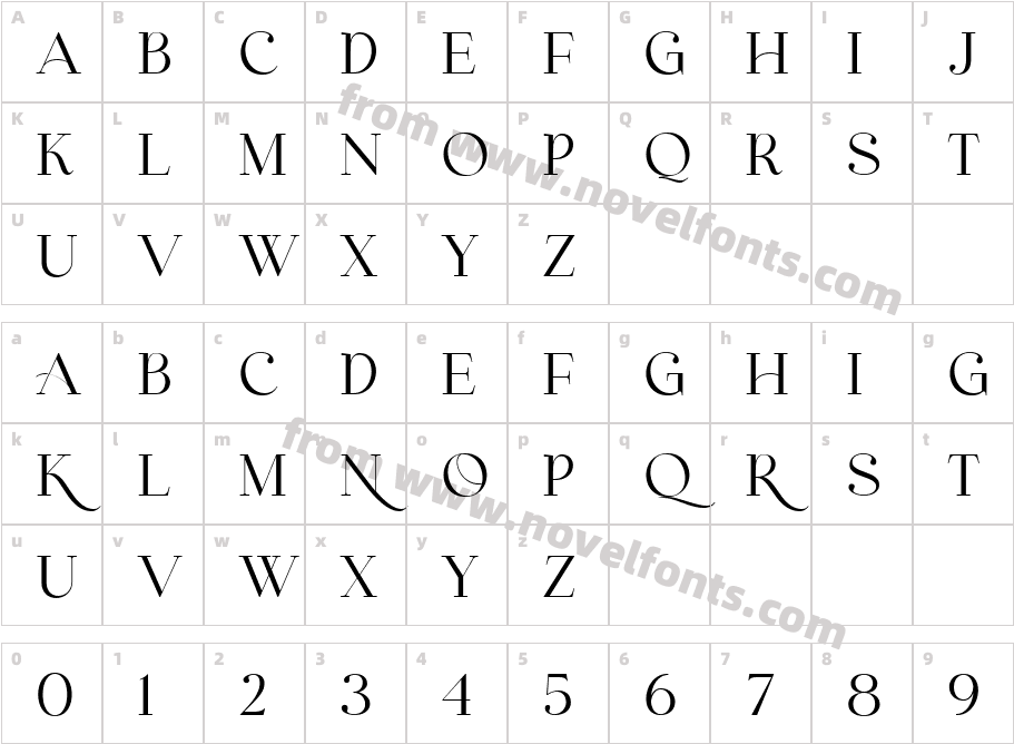 Gardena Holmes SerifCharacter Map