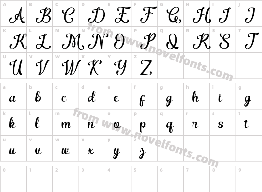 Garnesline RegularCharacter Map