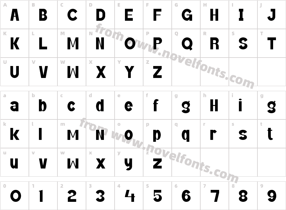 Gaseno BoldCharacter Map