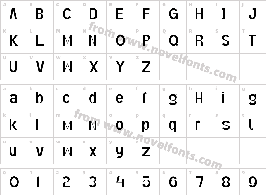 Gaseno NormalCharacter Map