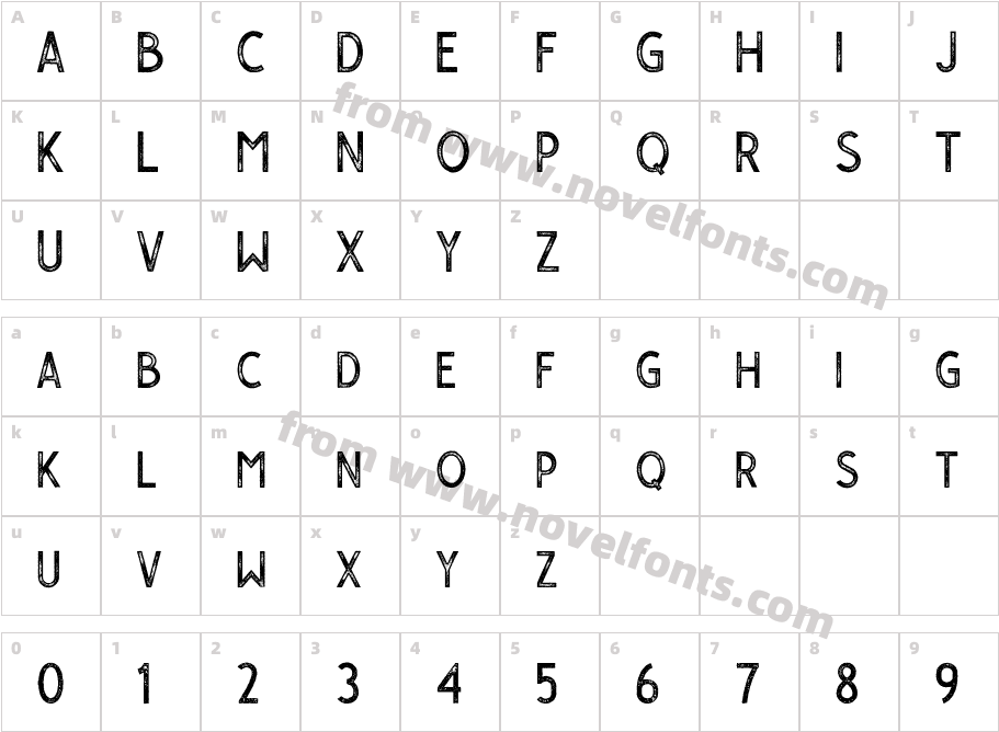 Gasolyn StampCharacter Map