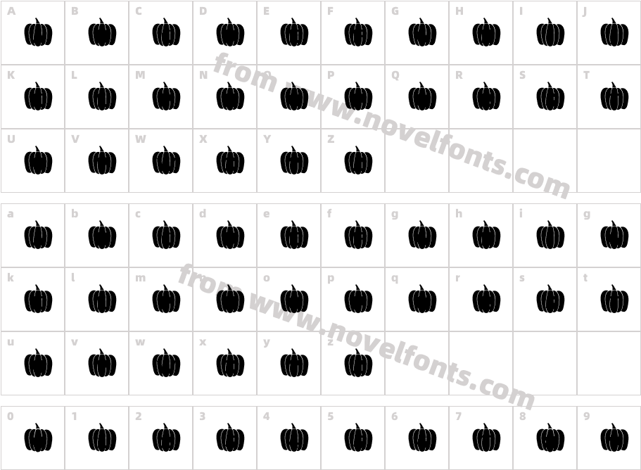 MF Fall Pumpkins Color RegularCharacter Map