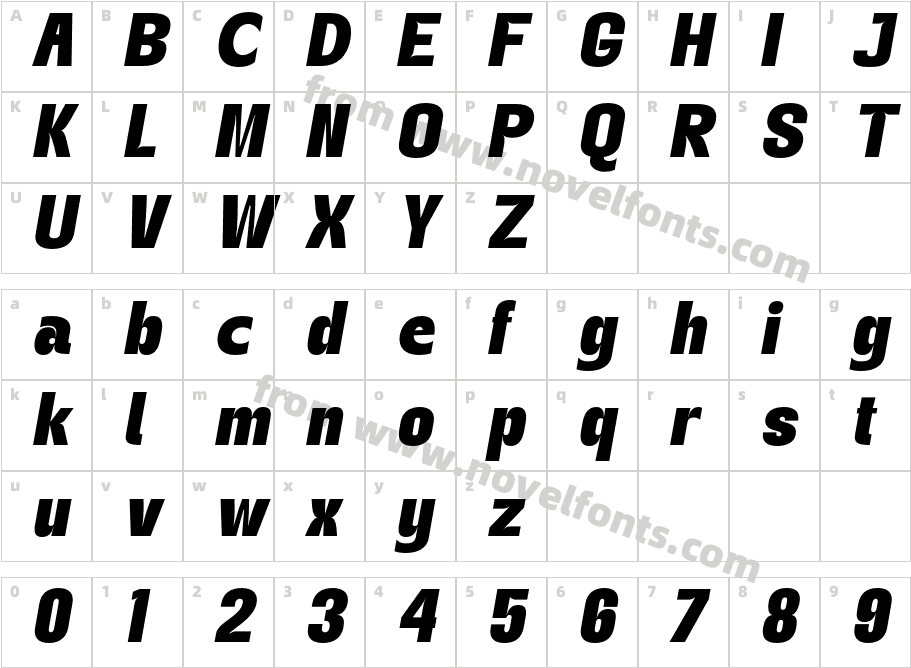 Gegant Black ItalicCharacter Map