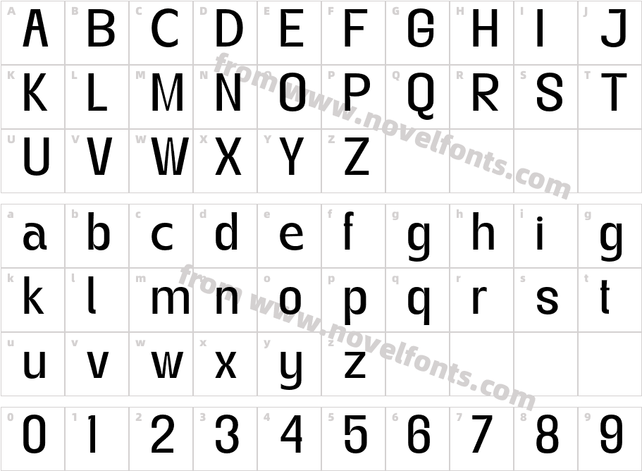 Gegant MediumCharacter Map