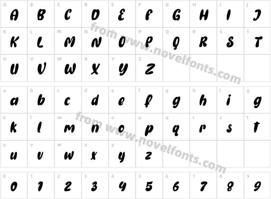 Gembool ItalicCharacter Map