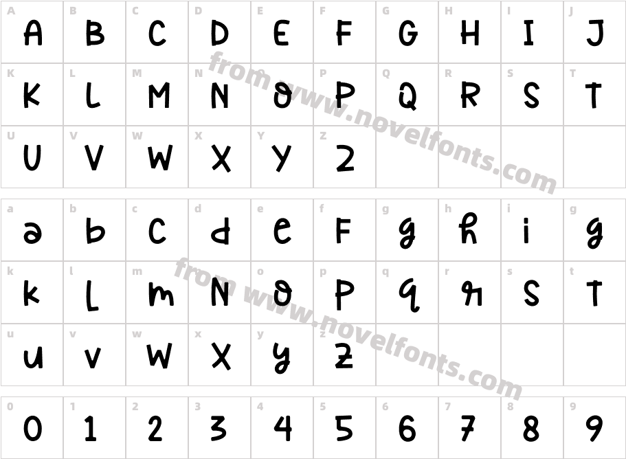 Gemoy RegularCharacter Map