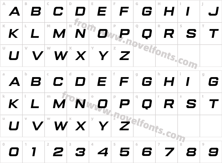 Gemsbuck 01 Bold ItalicCharacter Map