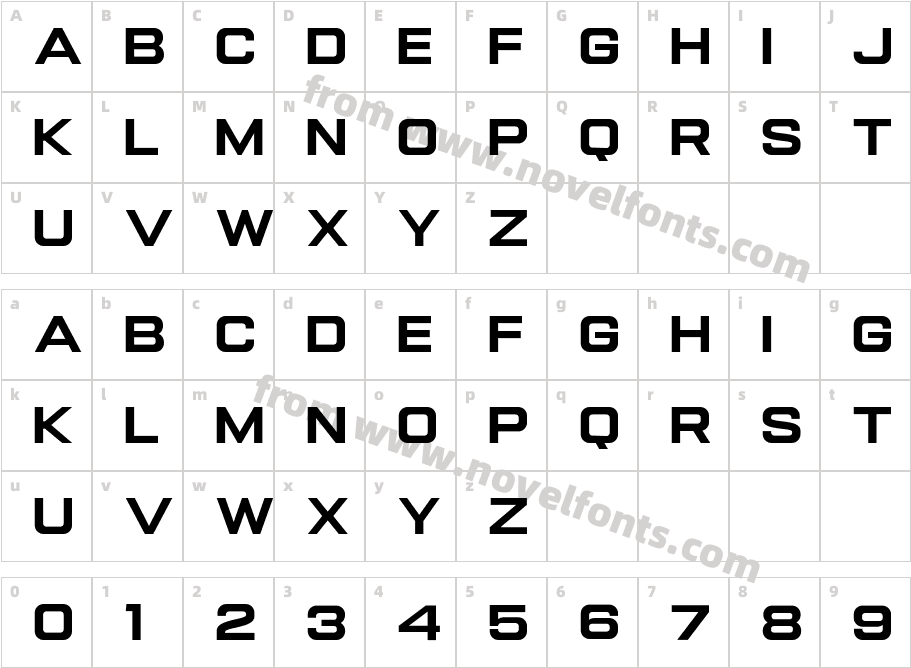Gemsbuck 01 BoldCharacter Map