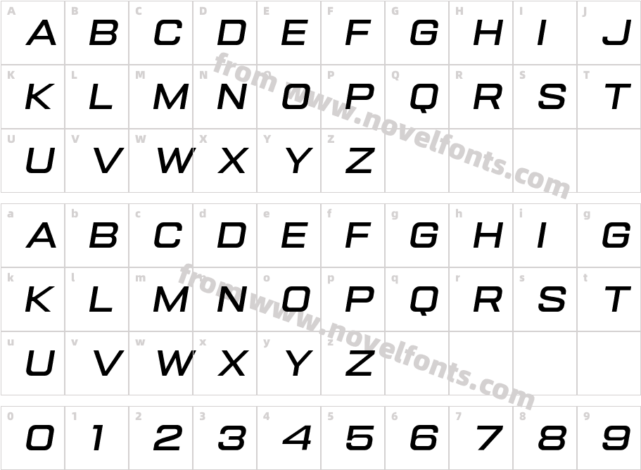 Gemsbuck 01 Medium ItalicCharacter Map
