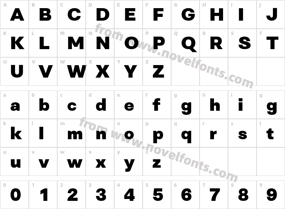Genora Sans BlackCharacter Map