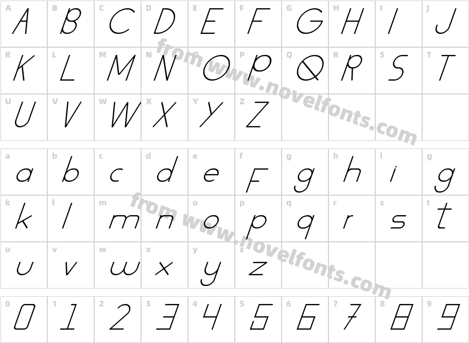George Sight ItalicCharacter Map